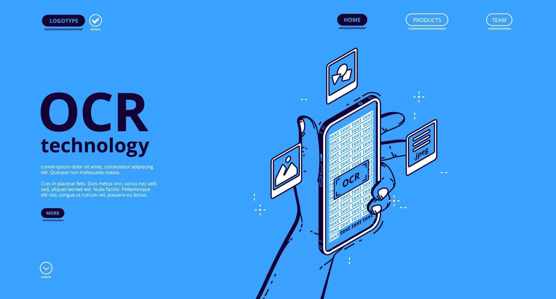 Vector banner of OCR technology