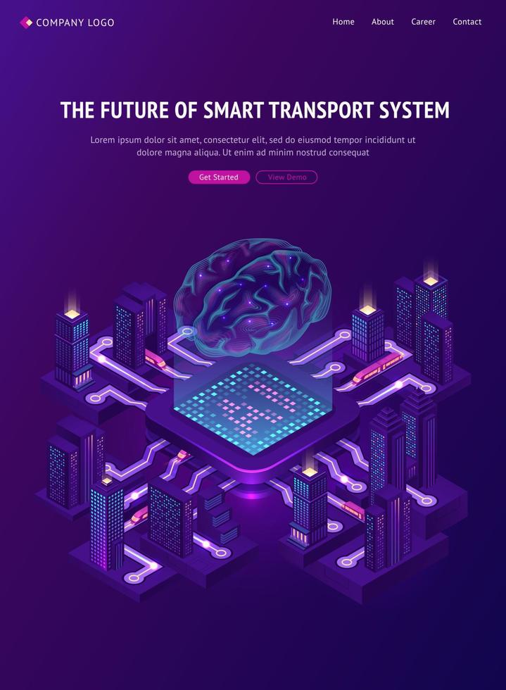 Future of smart transport system banner vector