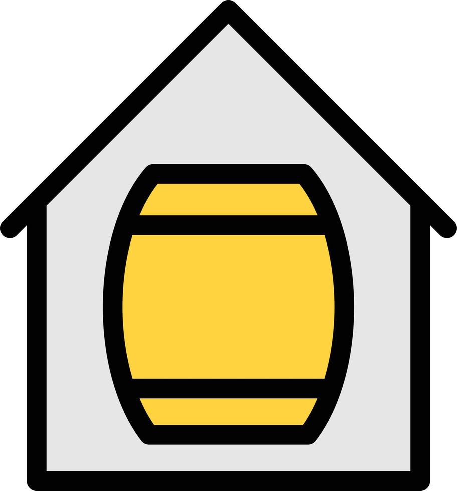 ilustración de vector de casa de cervecería en un fondo. símbolos de calidad premium. iconos vectoriales para concepto y diseño gráfico.