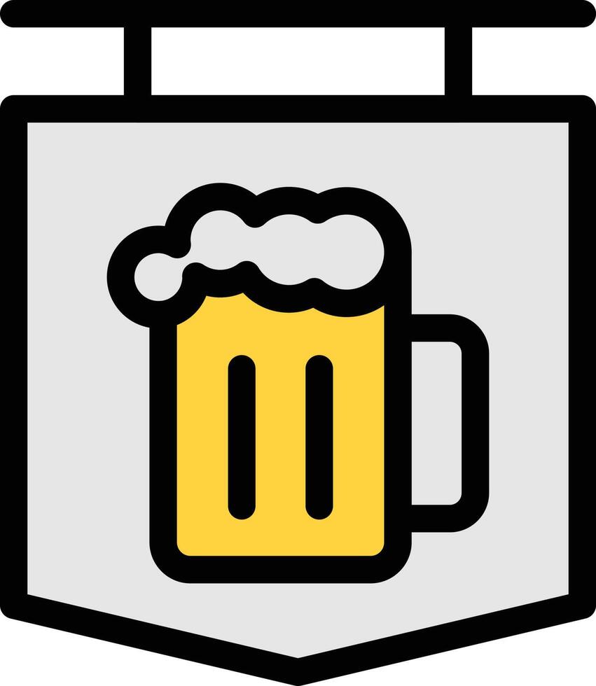 ilustración de vector de banner de cervecería en un fondo. símbolos de calidad premium. iconos vectoriales para concepto y diseño gráfico.