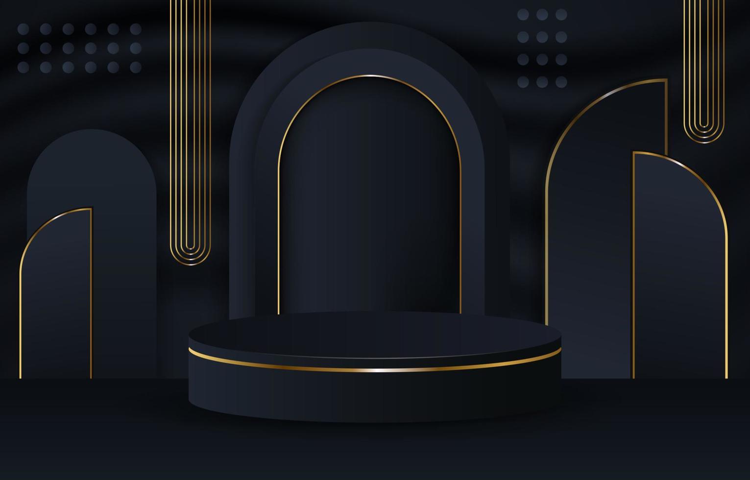 Black Podium on Black Background vector