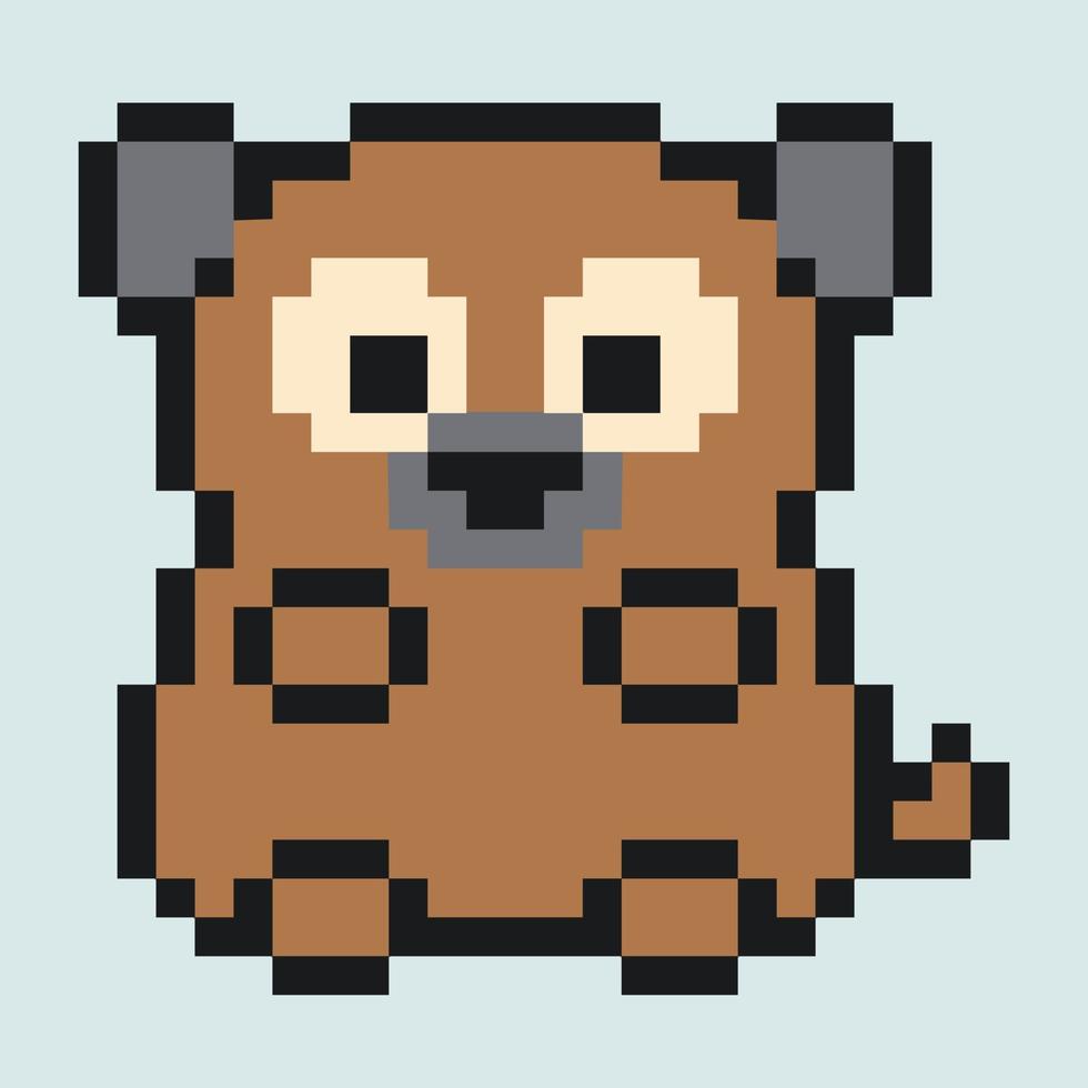 8 bit cute brown dog. Creative dog texture in pixel art style. Pixel art pet icon. Great for fabric, textile, wrapping paper, packaging, clothing, decoration, surface vector