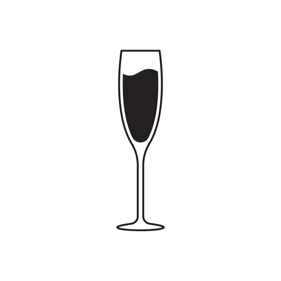 glass of champagne line icon vector