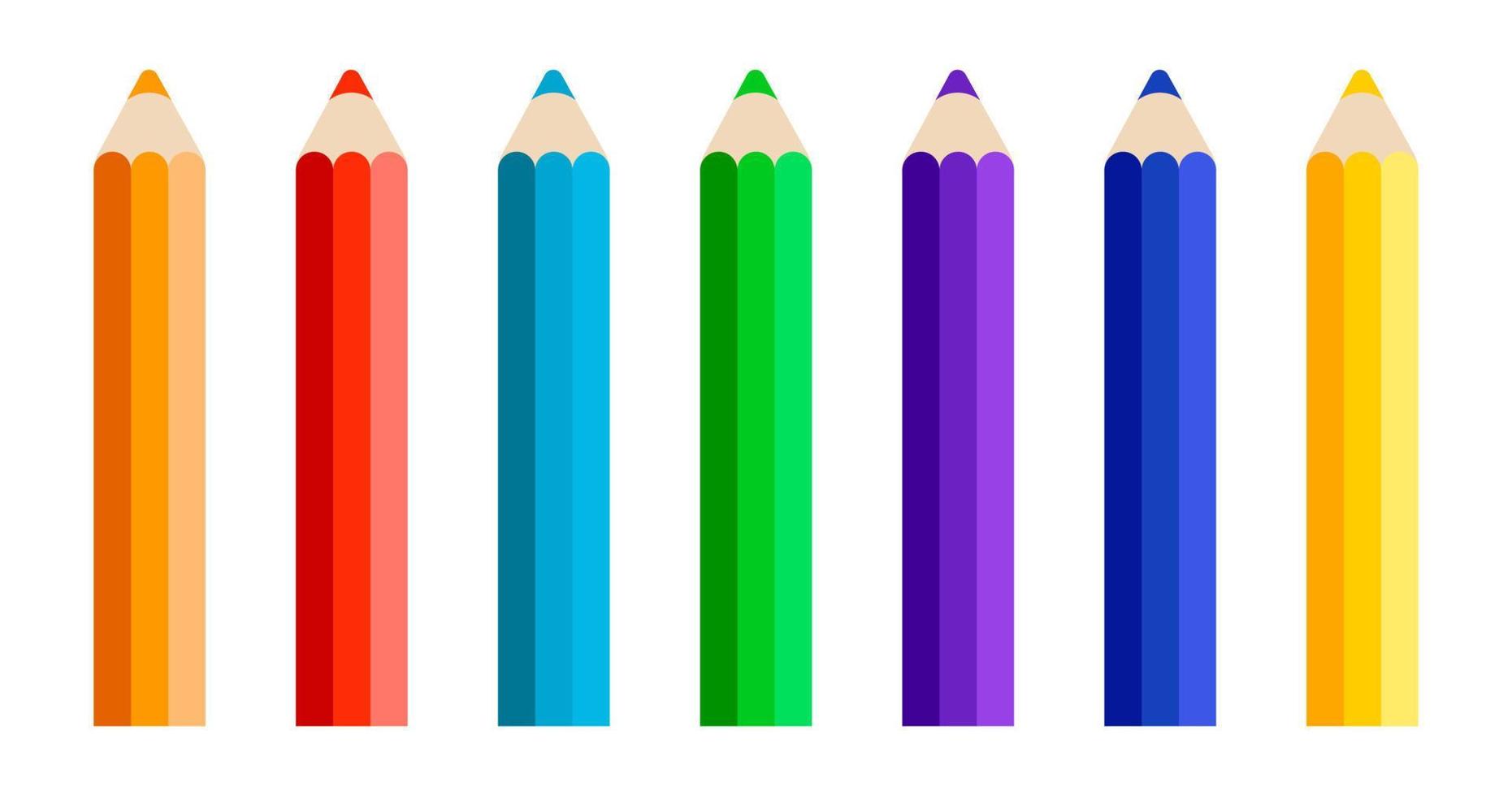 A set of colored pencils vector image
