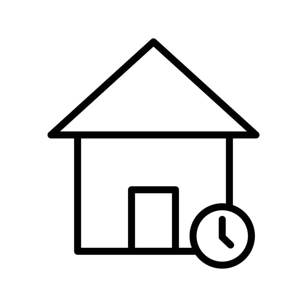 ilustración de vector de tiempo de casa en un fondo. símbolos de calidad premium. iconos vectoriales para concepto y diseño gráfico.