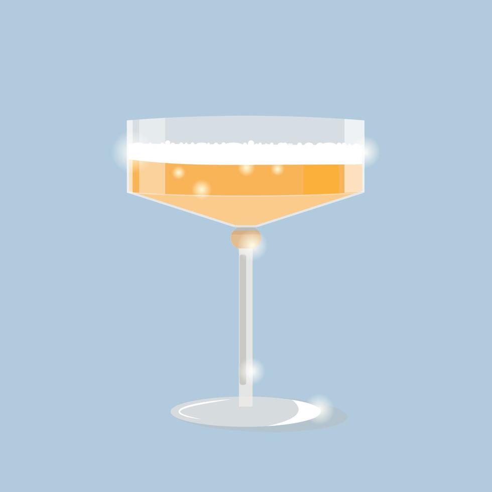 Glass of champagne isolated on transperent background vector