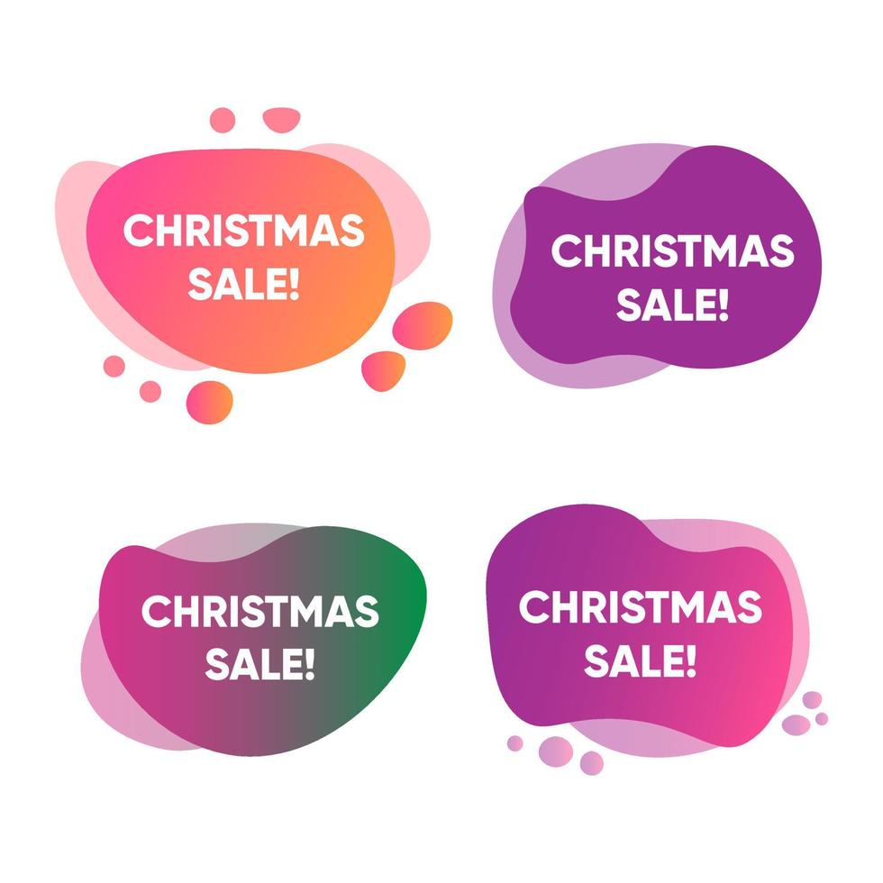 Christmas Tags set. Merry Christmas and Happy New Year labels. Vector illustration