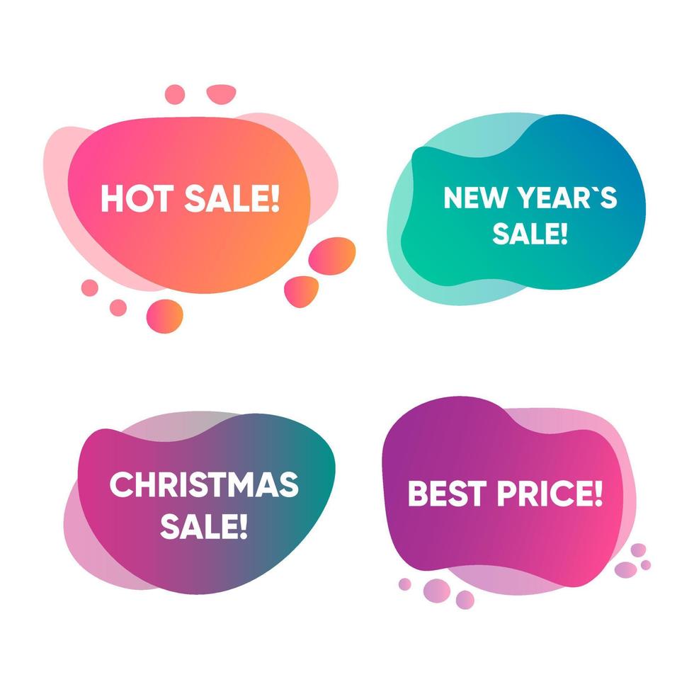 Christmas Tags set. Merry Christmas and Happy New Year labels. Vector illustration