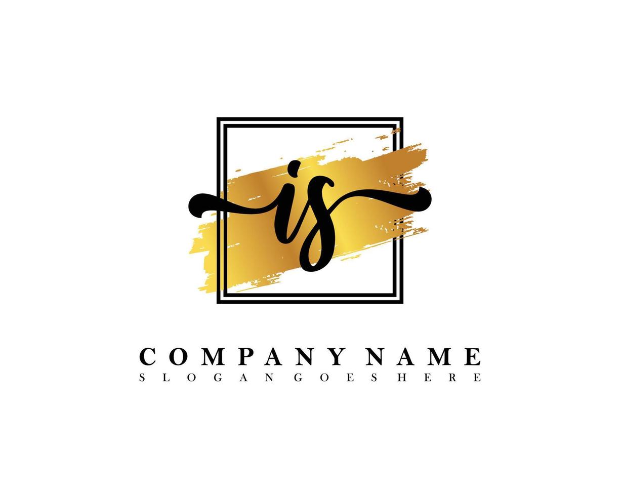 IS Initial handwriting logo concept vector