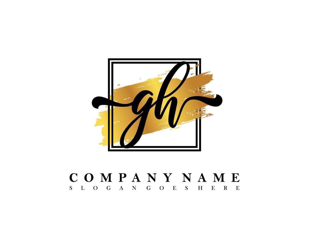 GH Initial handwriting logo concept vector