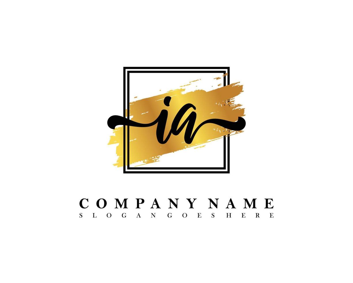 IA Initial handwriting logo concept vector