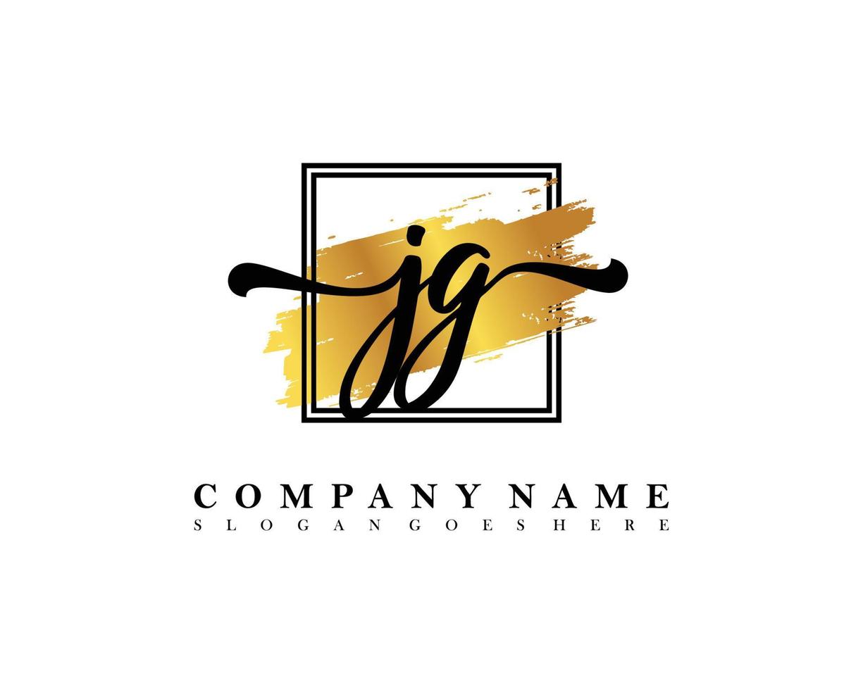 JG Initial handwriting logo concept vector