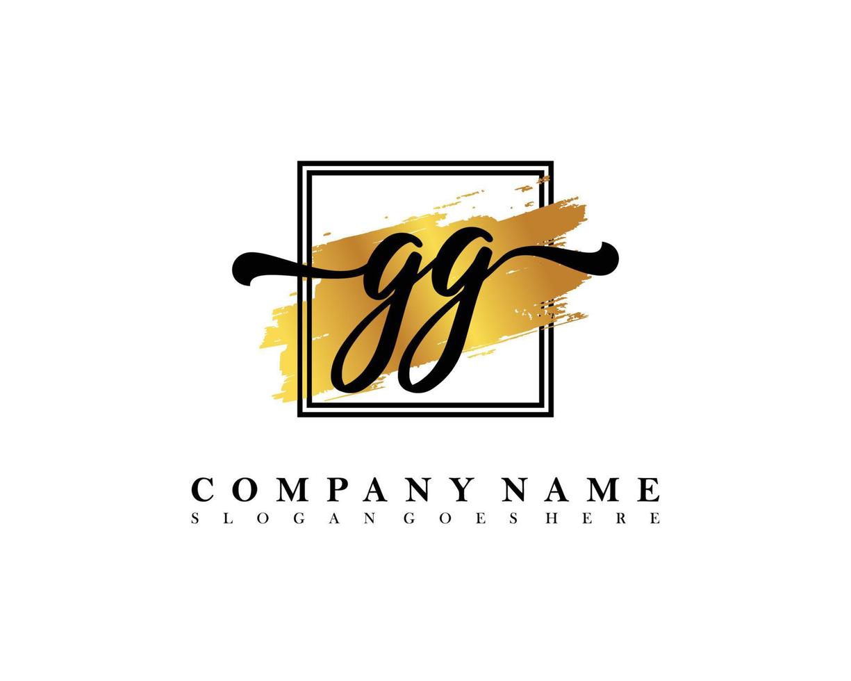 GG Initial handwriting logo concept vector