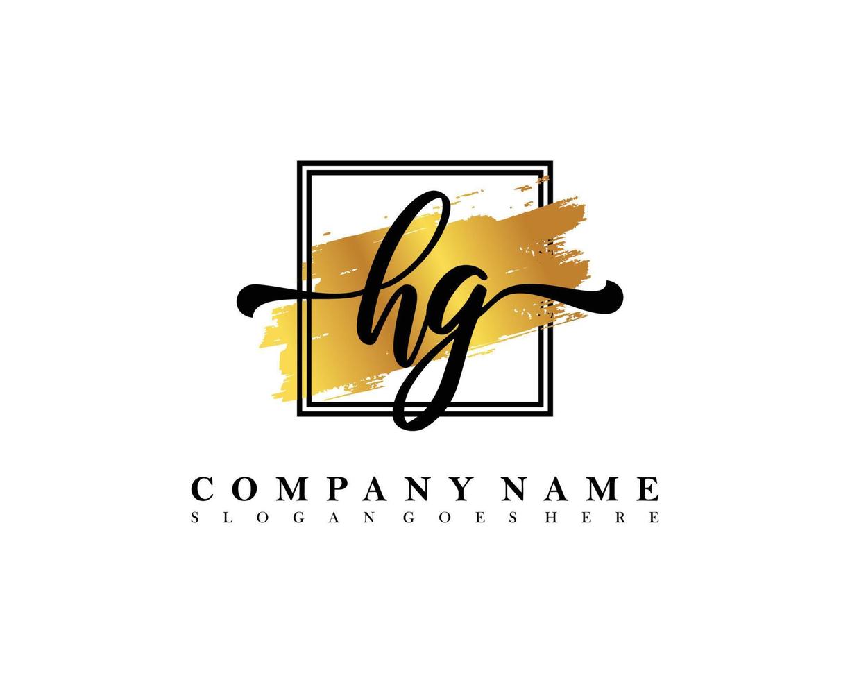HG Initial handwriting logo concept vector