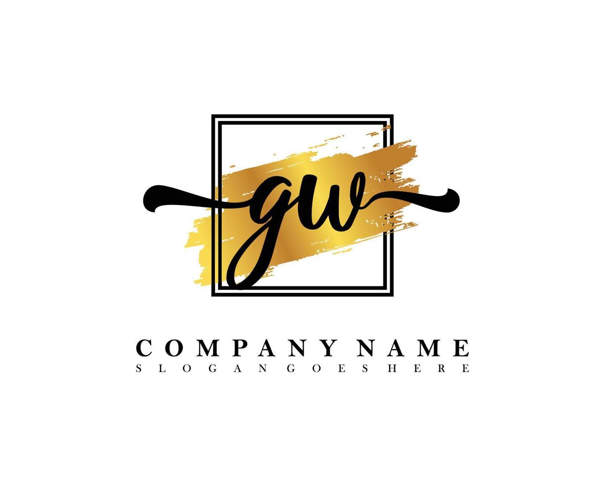 GW Initial handwriting logo concept vector