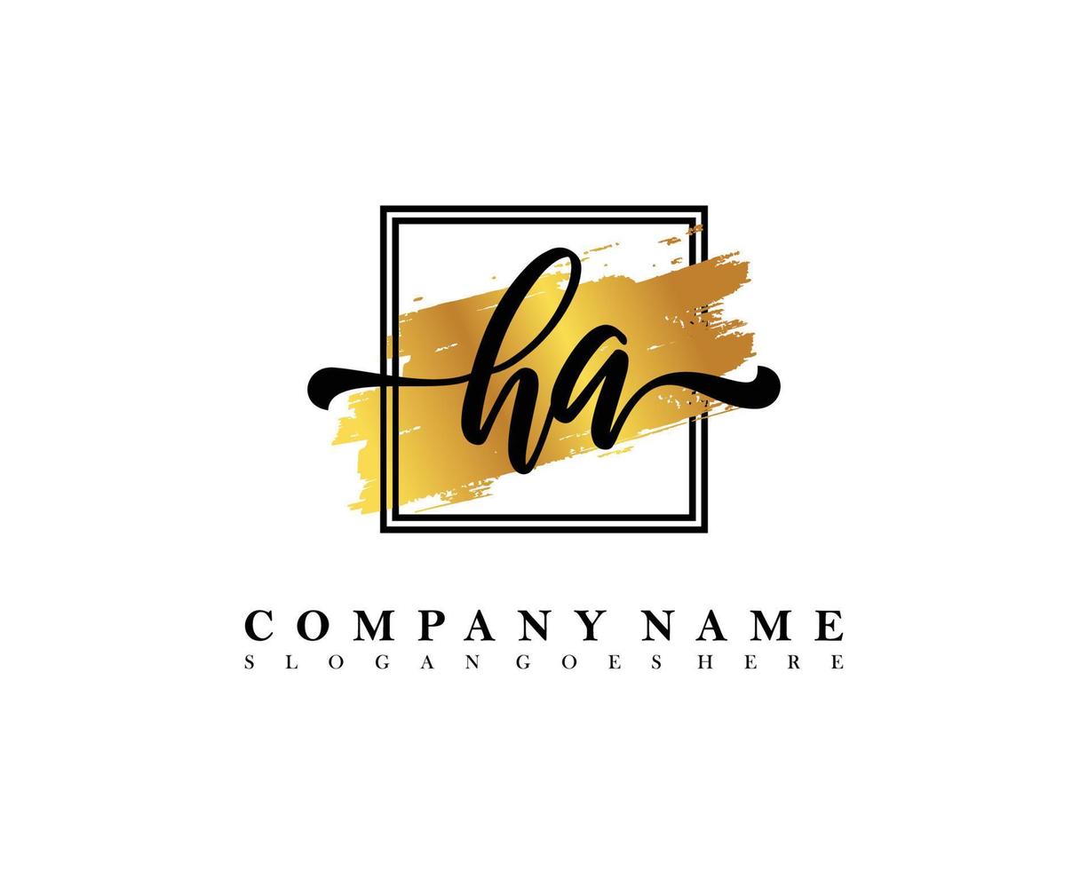 HA Initial handwriting logo concept vector