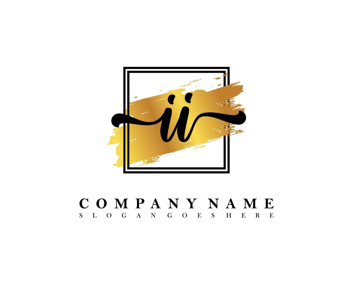 II Initial handwriting logo concept vector
