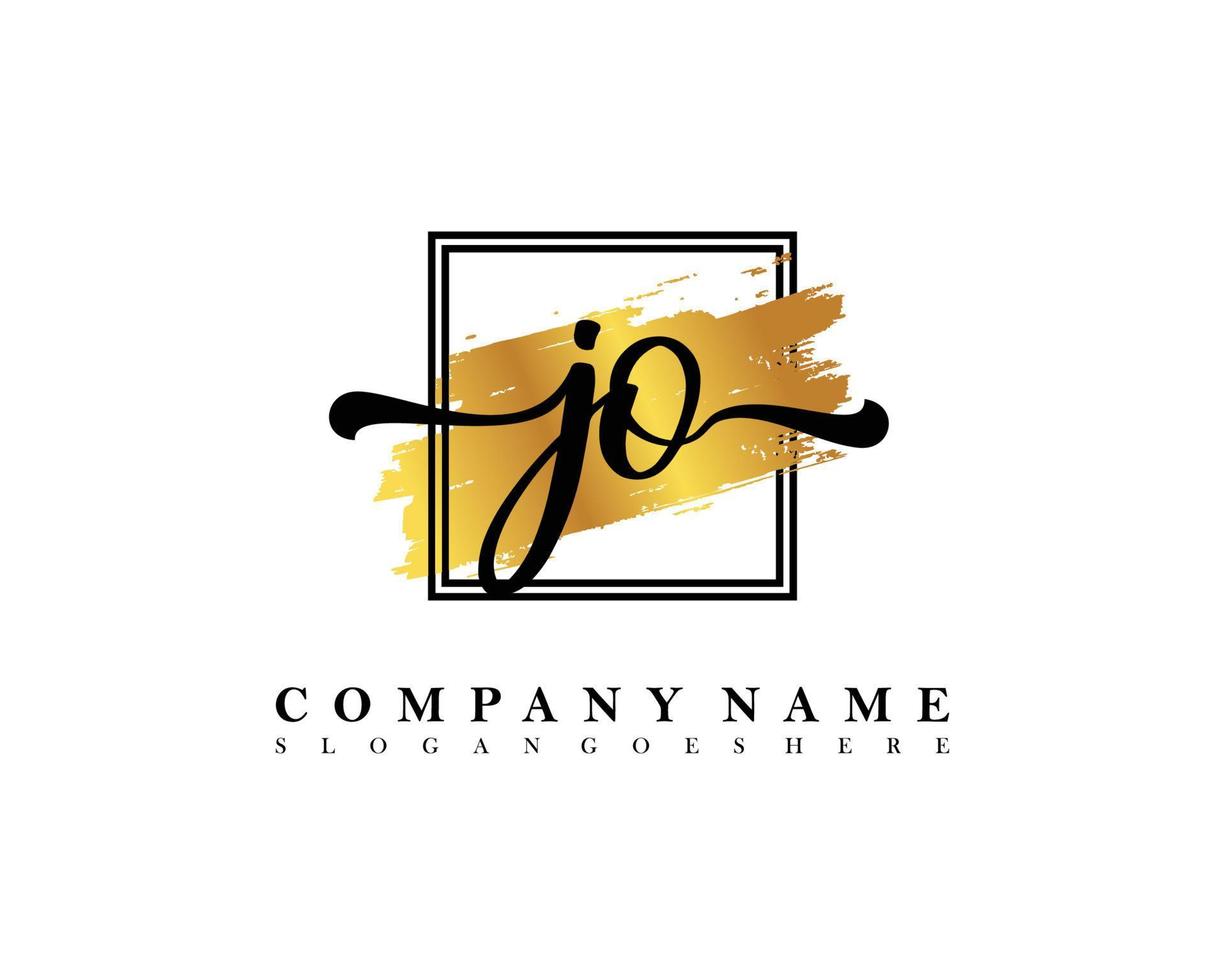 JO Initial handwriting logo concept vector
