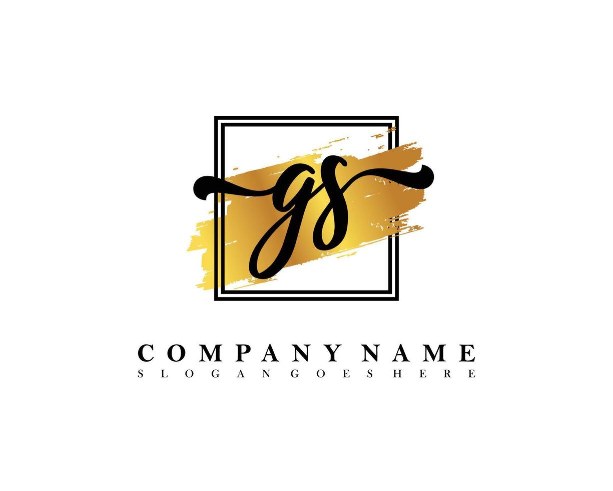 GS Initial handwriting logo concept vector