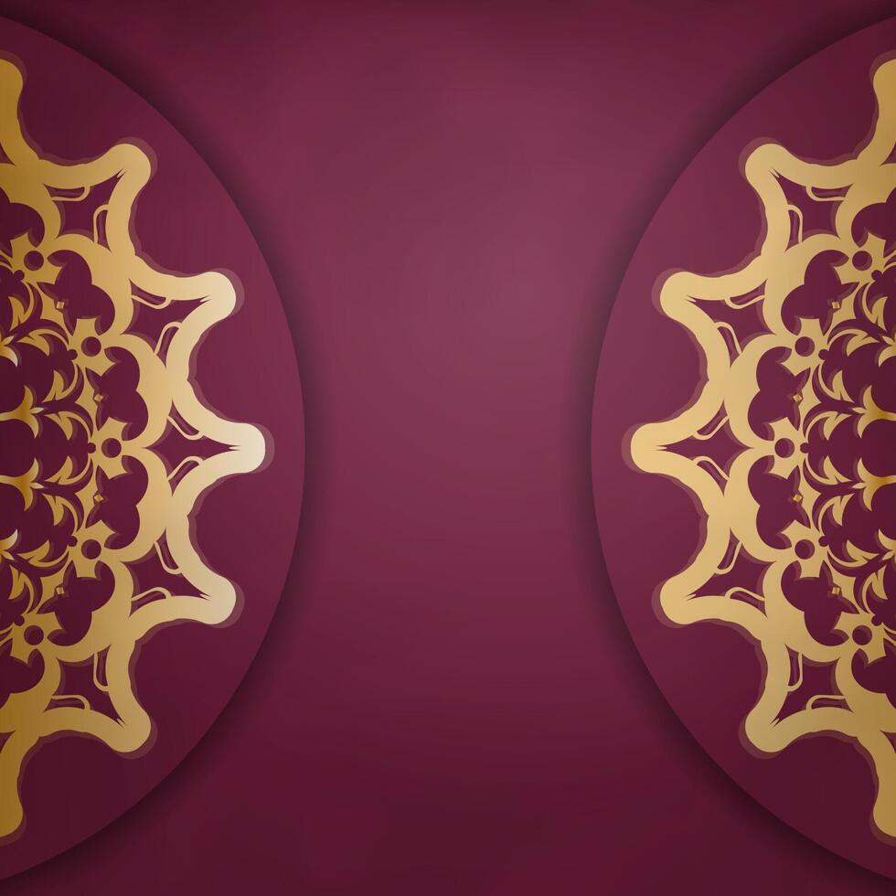 Golden mandala background with purple and gold ornament vector