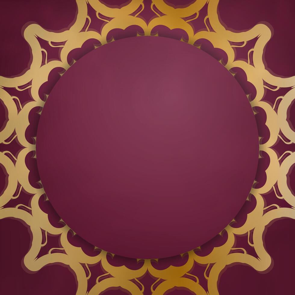 A circular frame with gold and purple colors vector