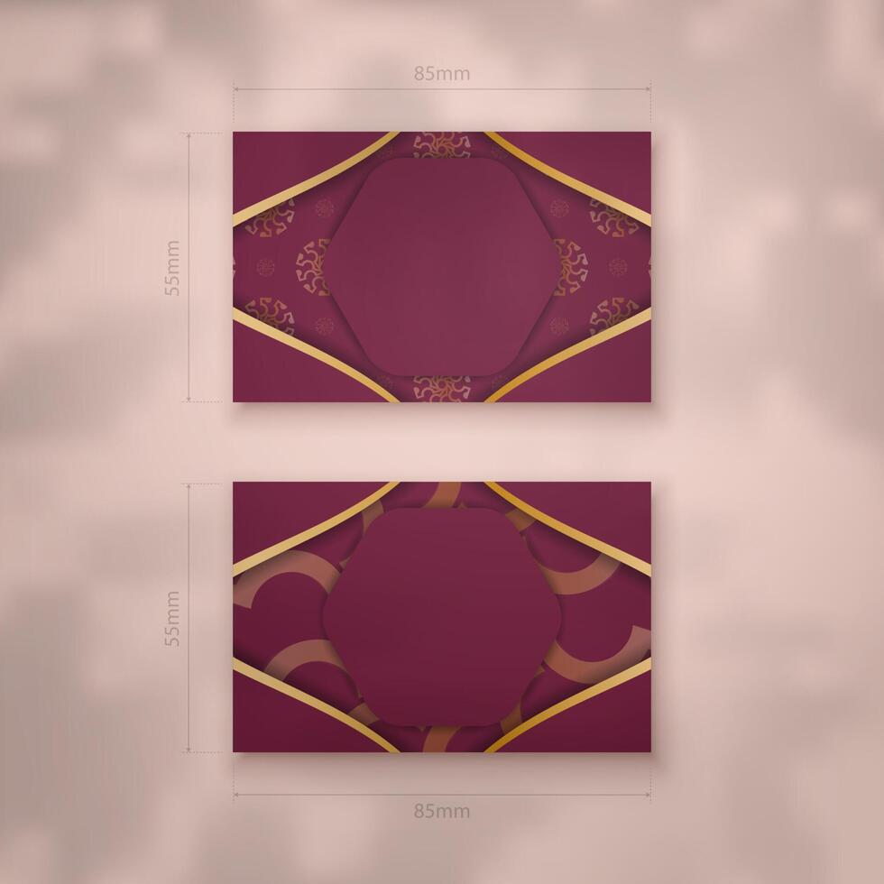 Two business cards with gold and purple designs vector