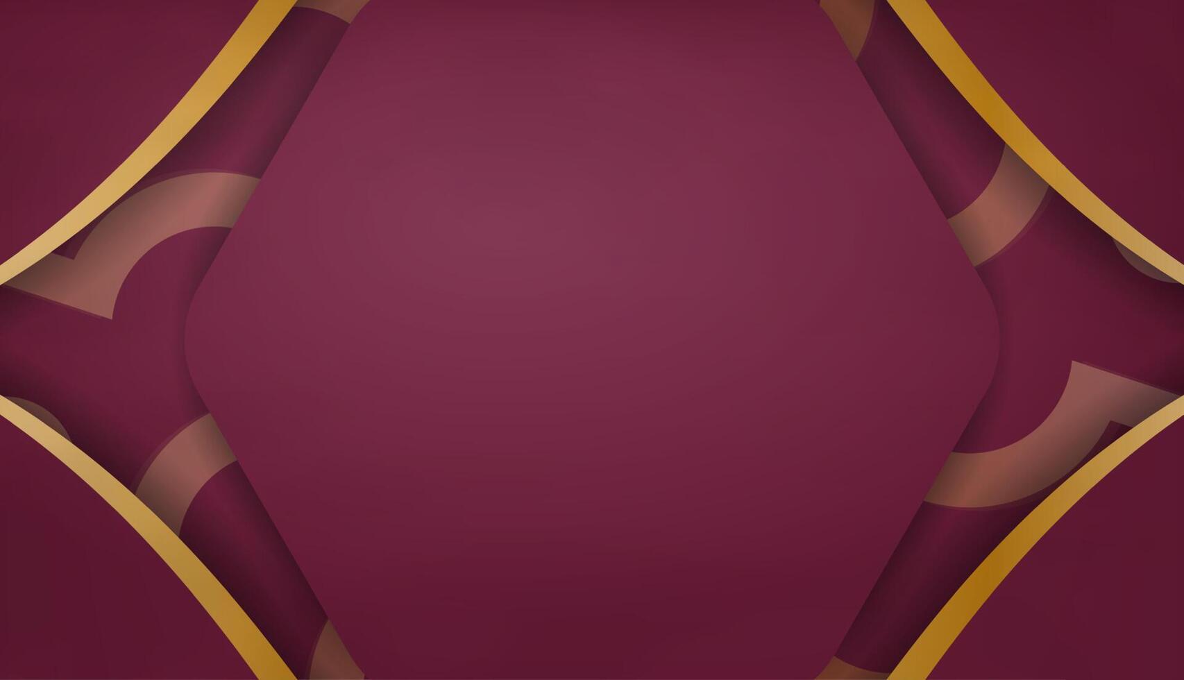 A maroon background with gold lines vector