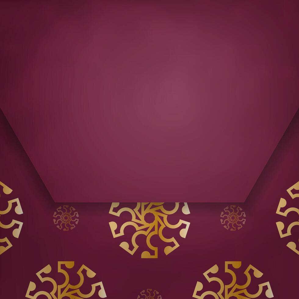 A purple envelope with gold ornamentation on it vector