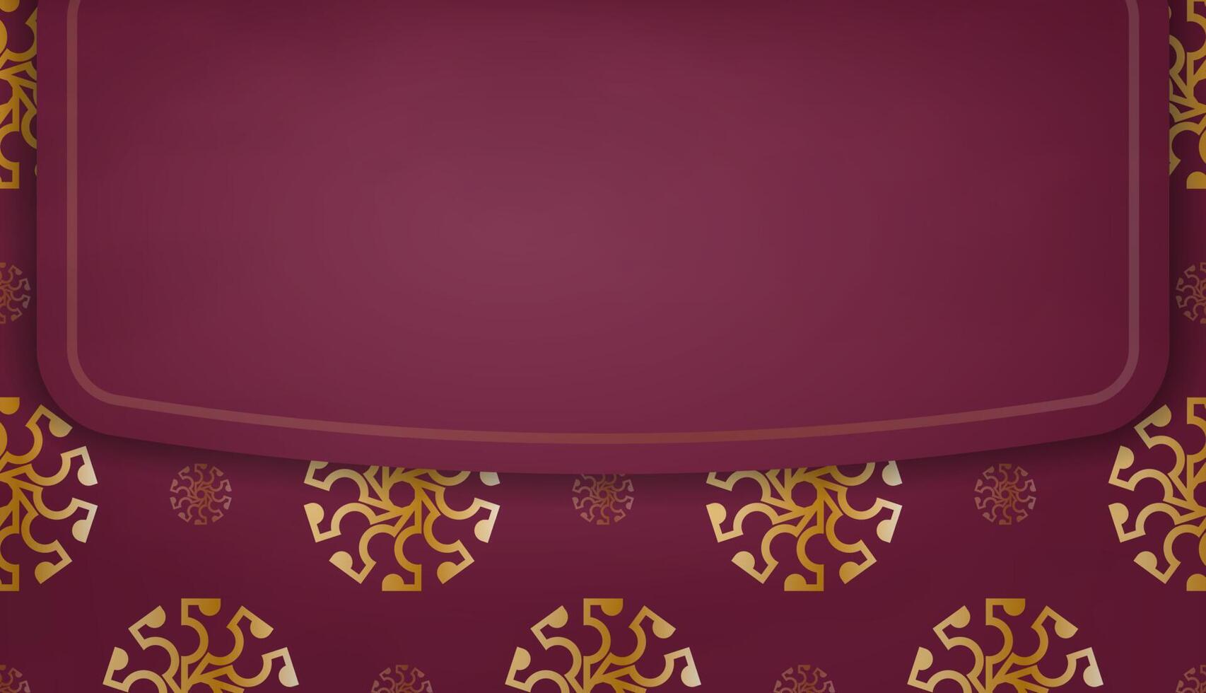 A purple and gold background with a gold frame vector