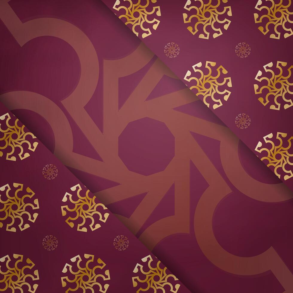 A purple and gold pattern with a floral design vector