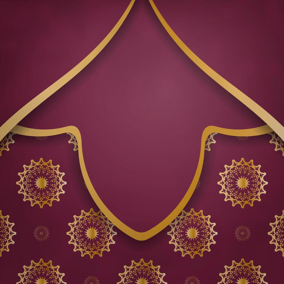 An arabic background with gold ornament vector