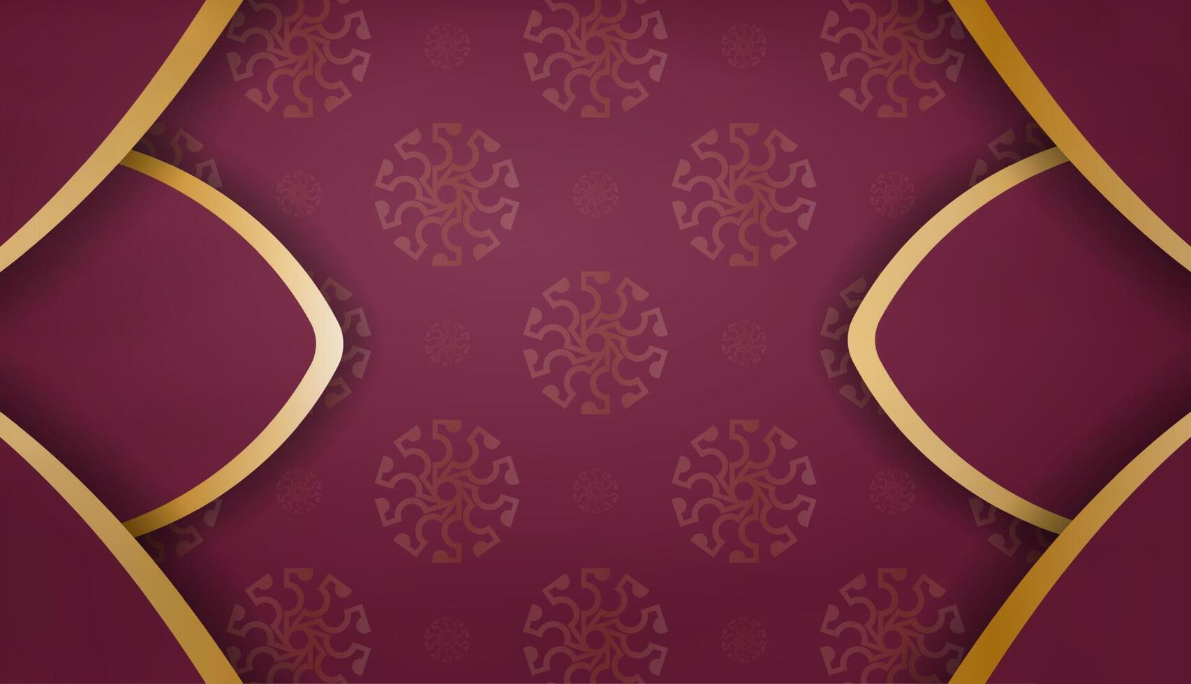 A maroon background with gold trim vector