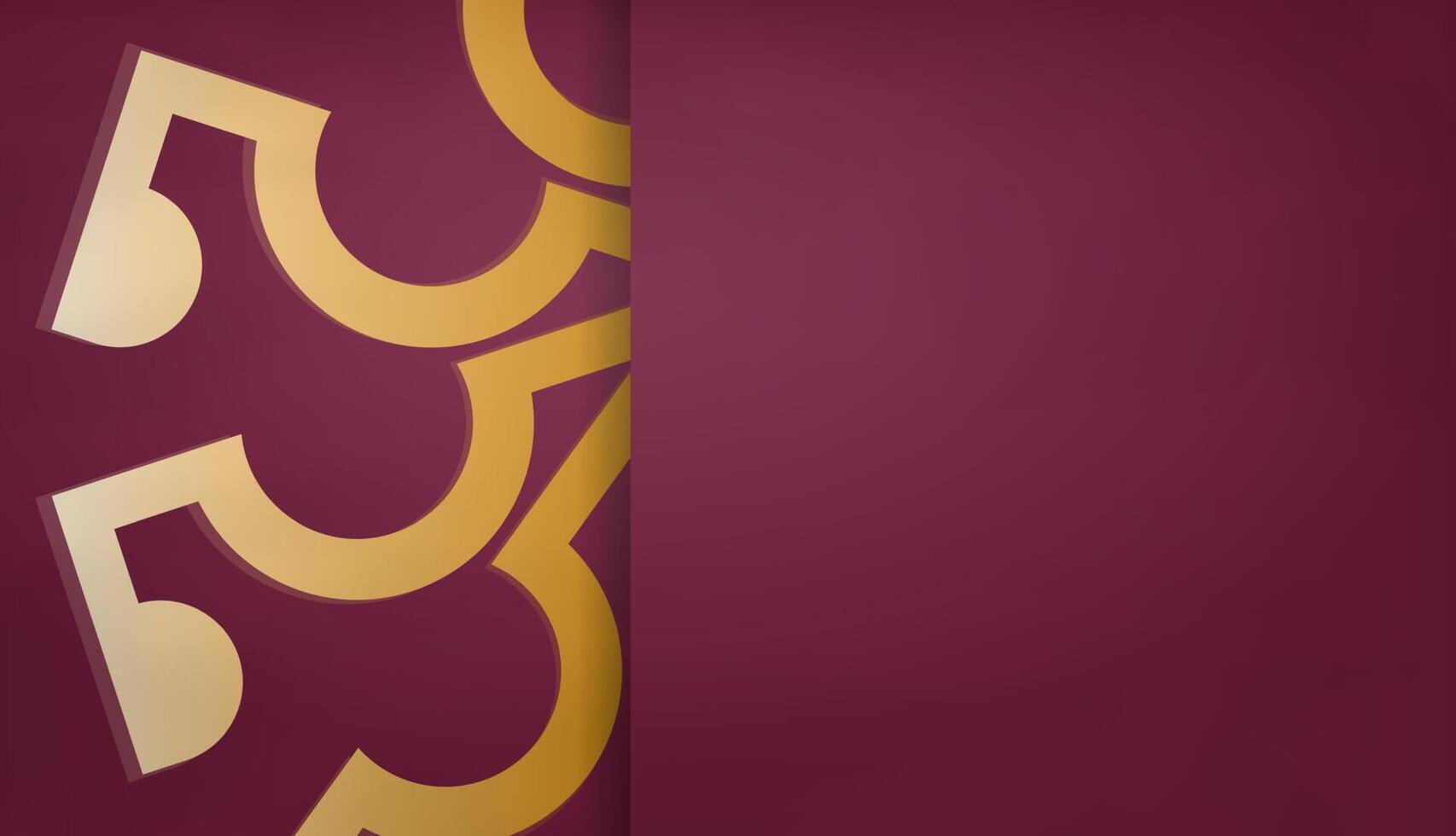 Burgundy banner with antique gold ornaments and place for your text vector
