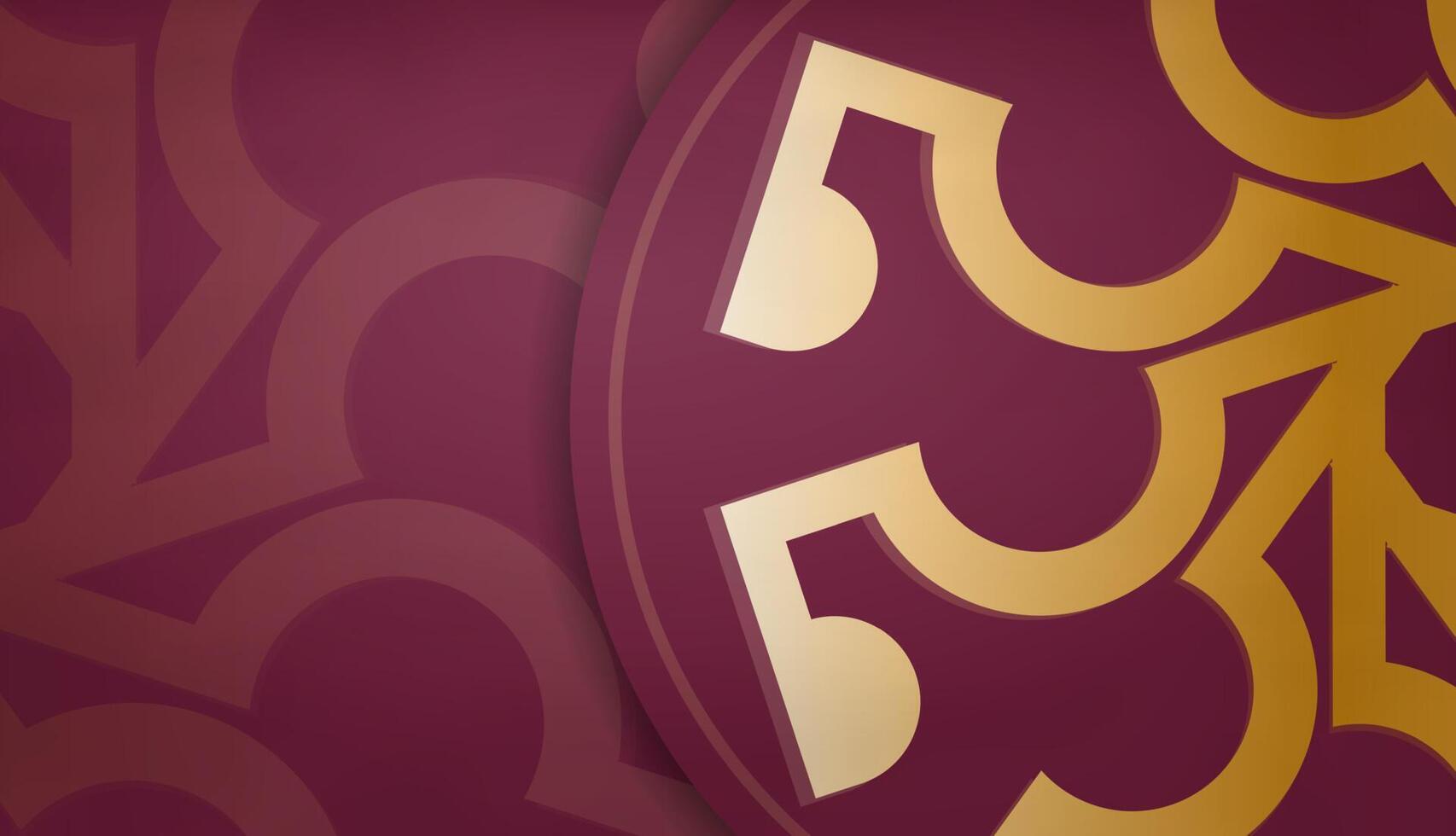 A gold and maroon logo with a golden design vector
