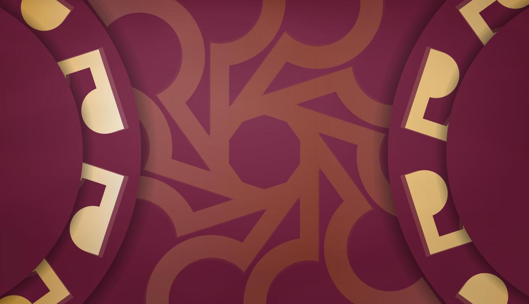 A maroon and gold background with a musical note vector