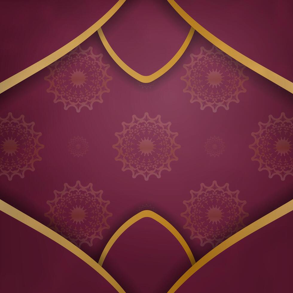 An elegant maroon background with gold trim vector