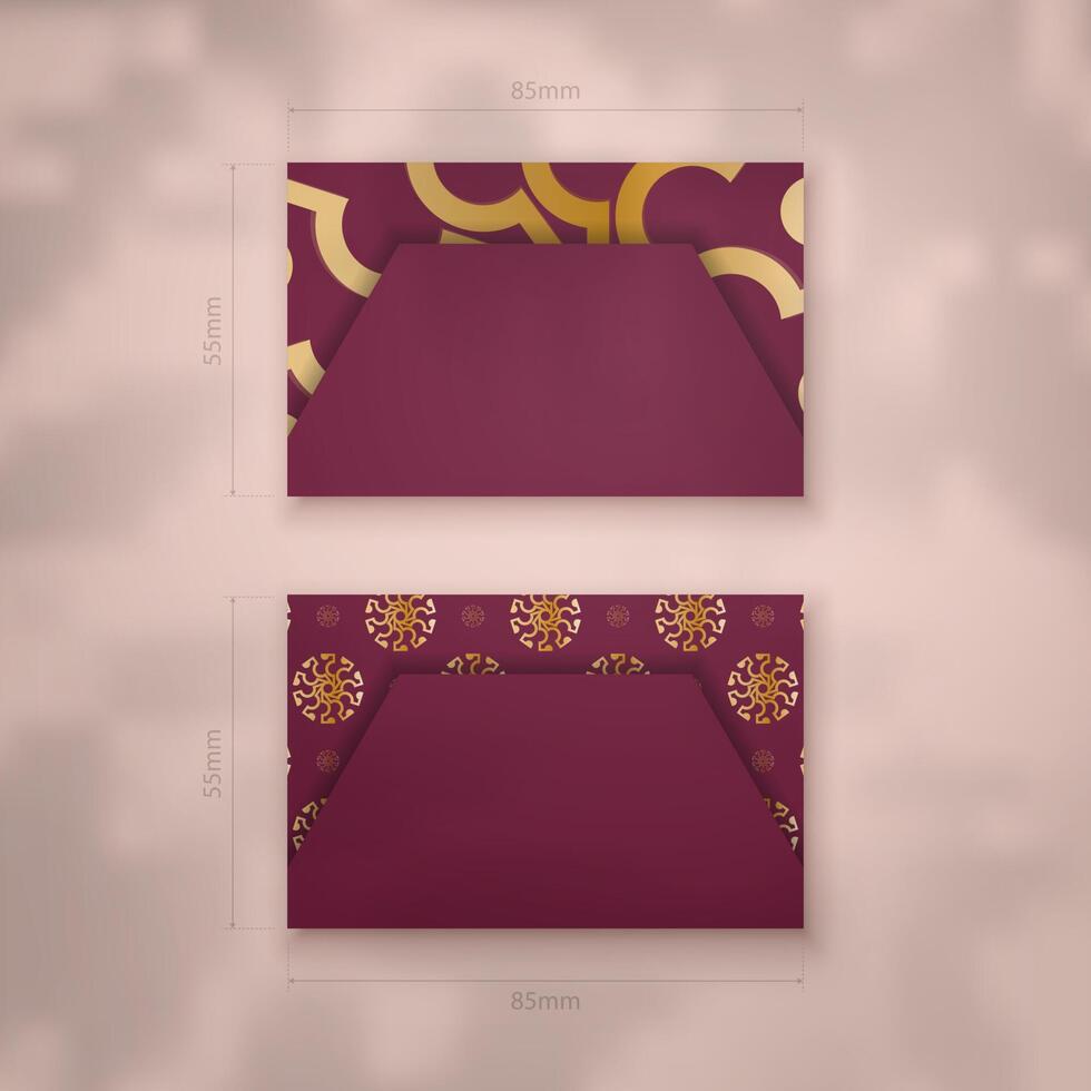Two business cards with gold and purple designs vector