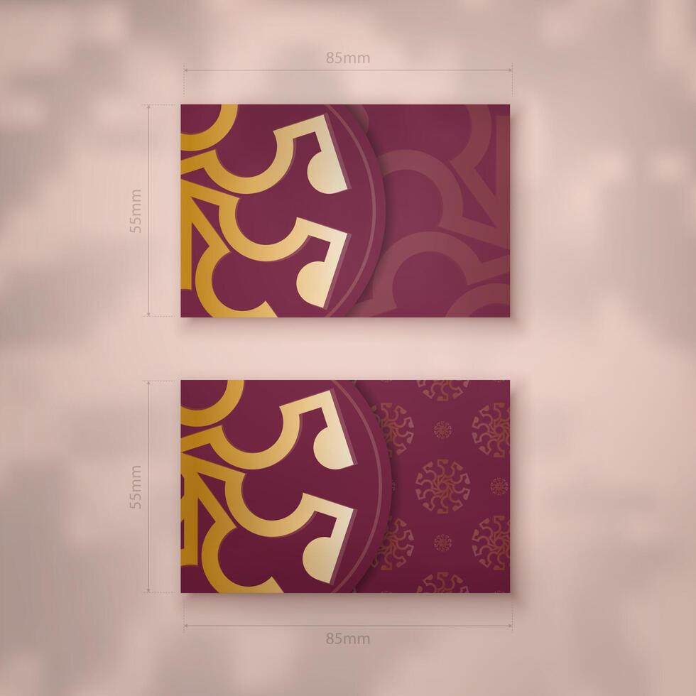 Two business cards with gold and purple designs vector