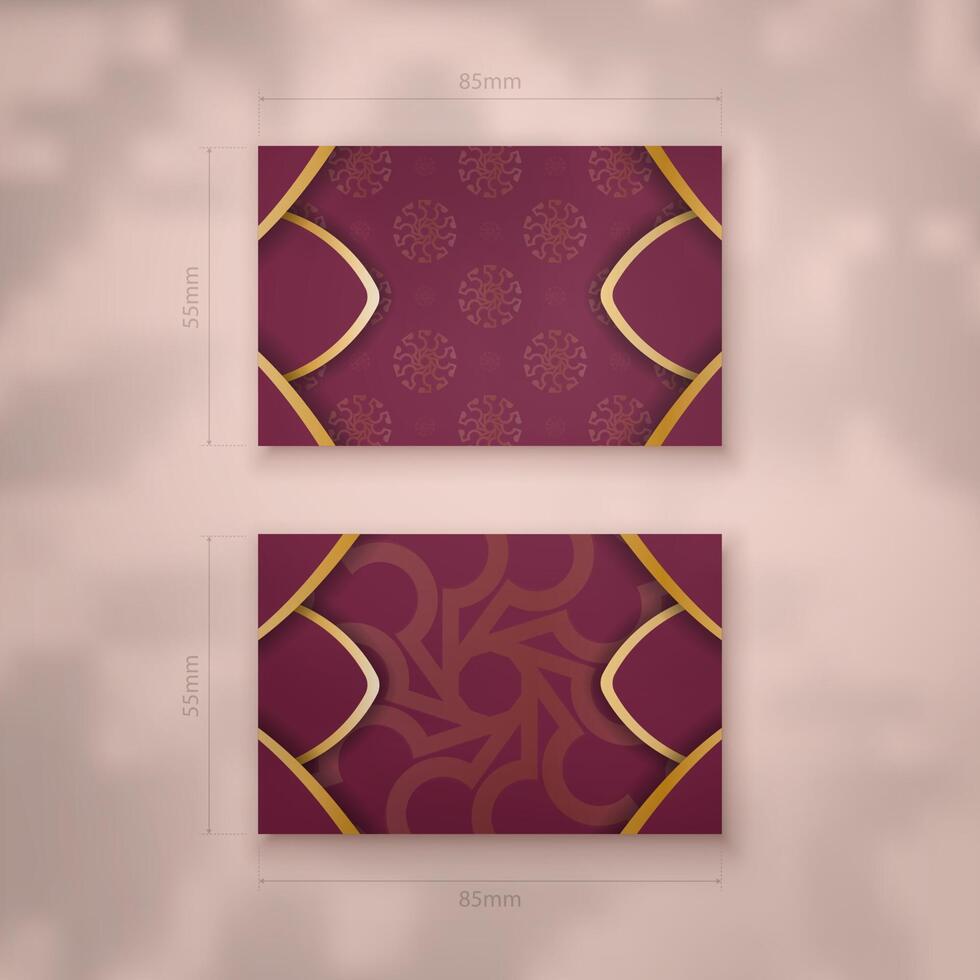 Two business cards with gold and purple designs vector