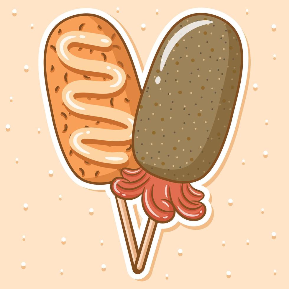 set tokkebi gamja hotdog korean style drawing sticker 15436731