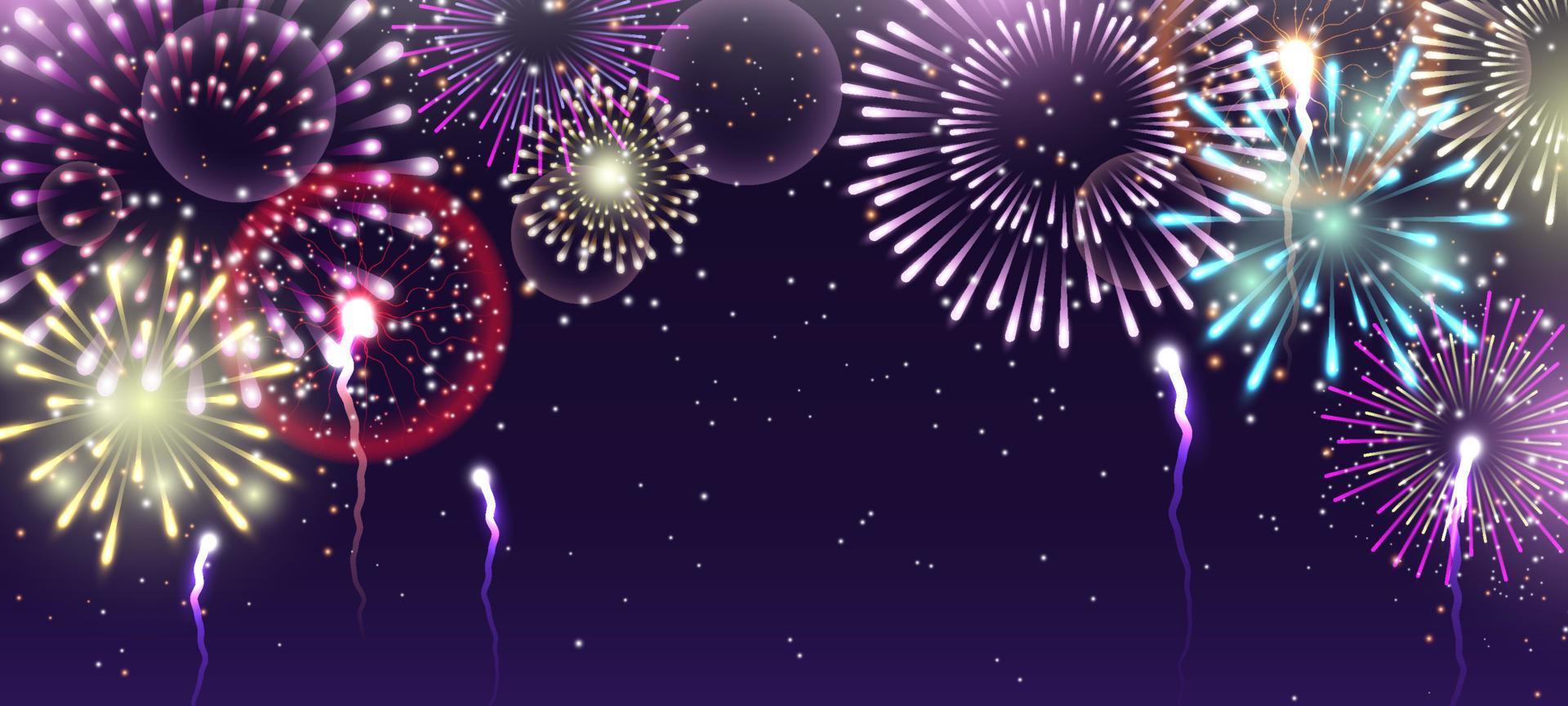 Colorful Fireworks Background vector