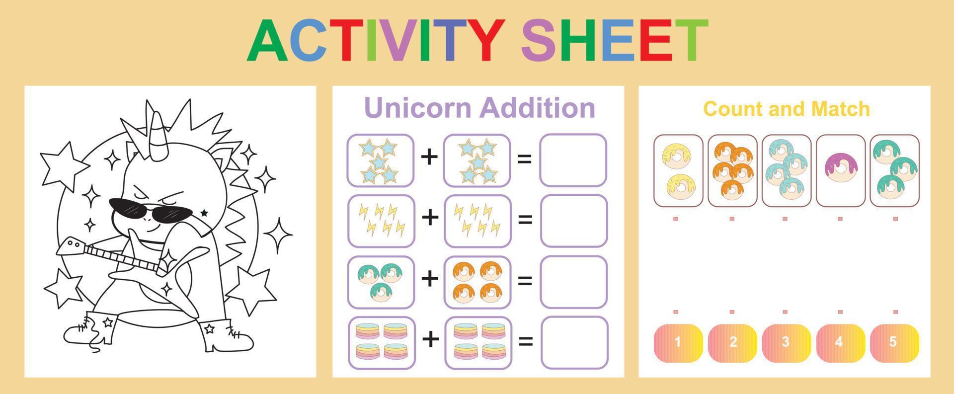 3 in 1 Activity Sheet for Children. Educational printable worksheet. vector