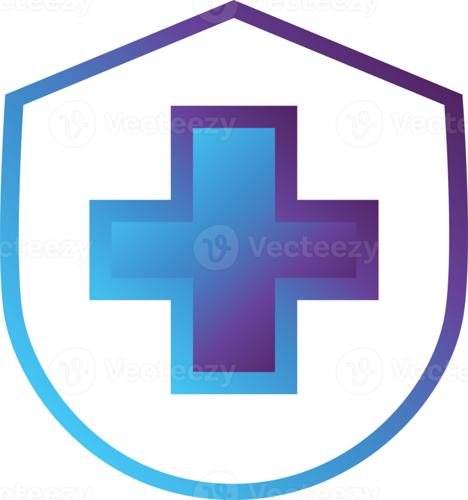 icône de dégradé moderne de bouclier de santé png
