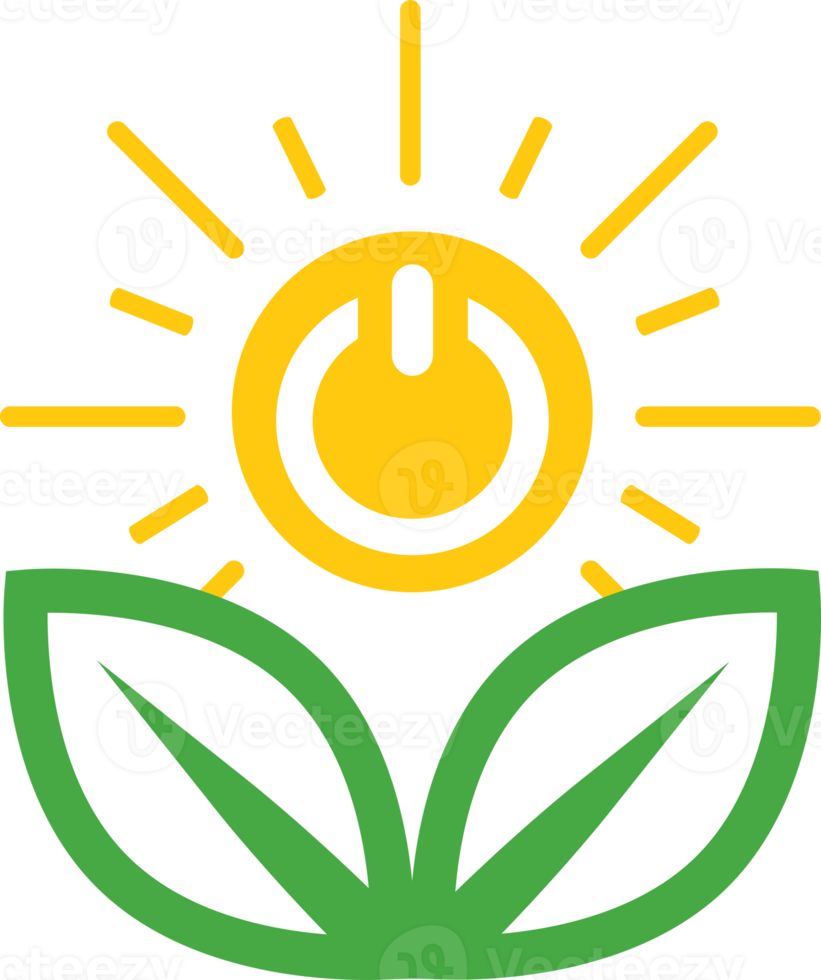 puissance avec plante, icône de l'énergie verte png