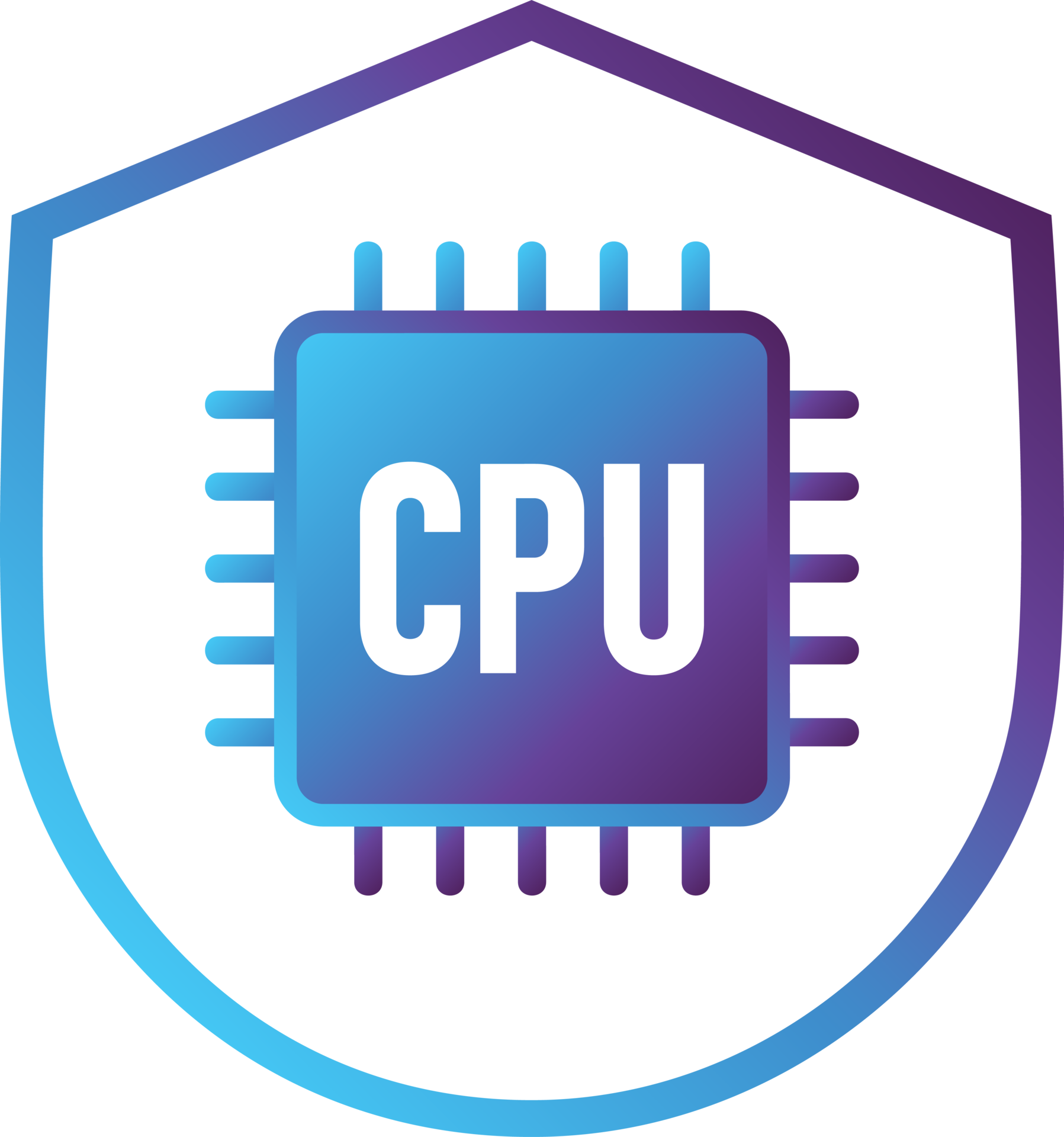 computer cpu shield modern gradient icon 15437028 PNG