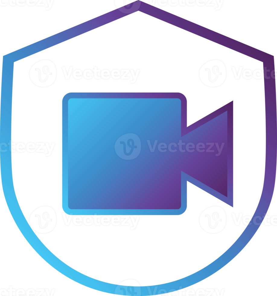 icône de dégradé moderne de bouclier vidéo png
