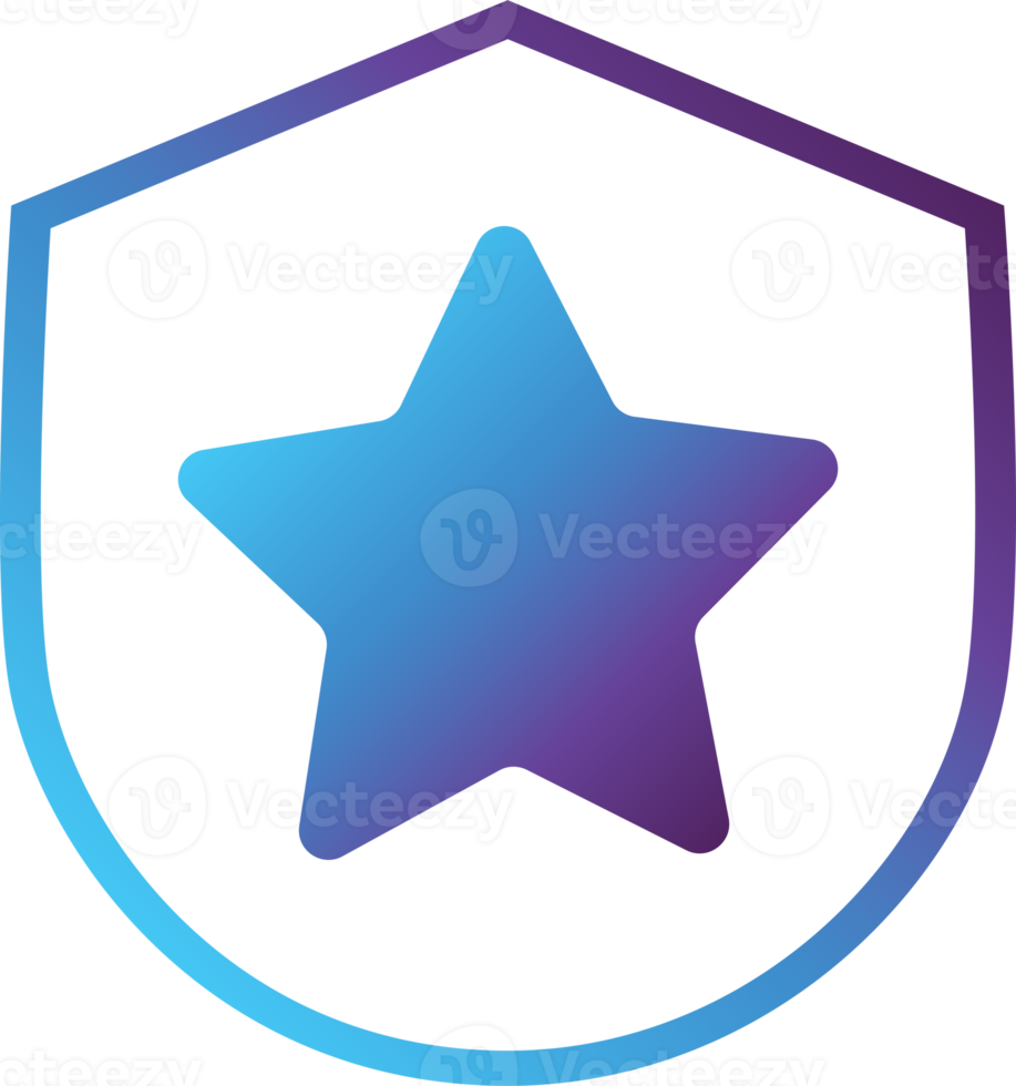 star shield modern gradient icon png