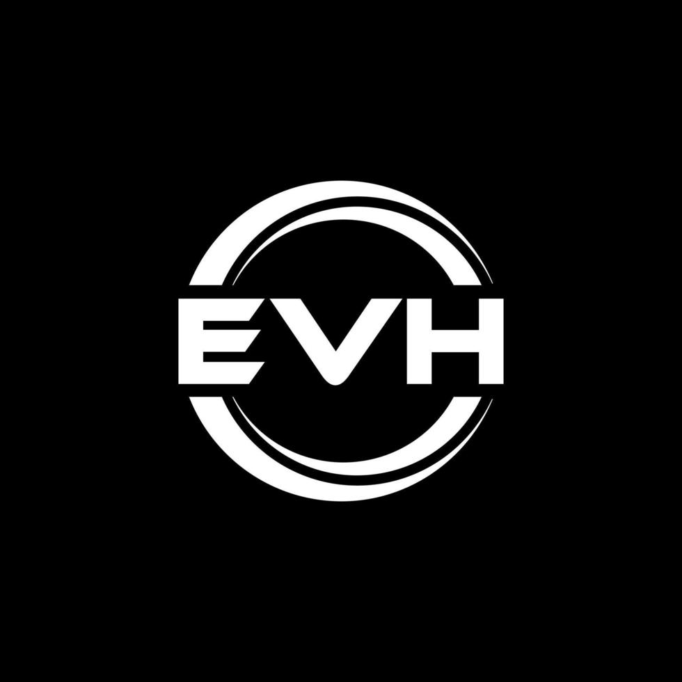 EVH letter logo design in illustration. Vector logo, calligraphy designs for logo, Poster, Invitation, etc.