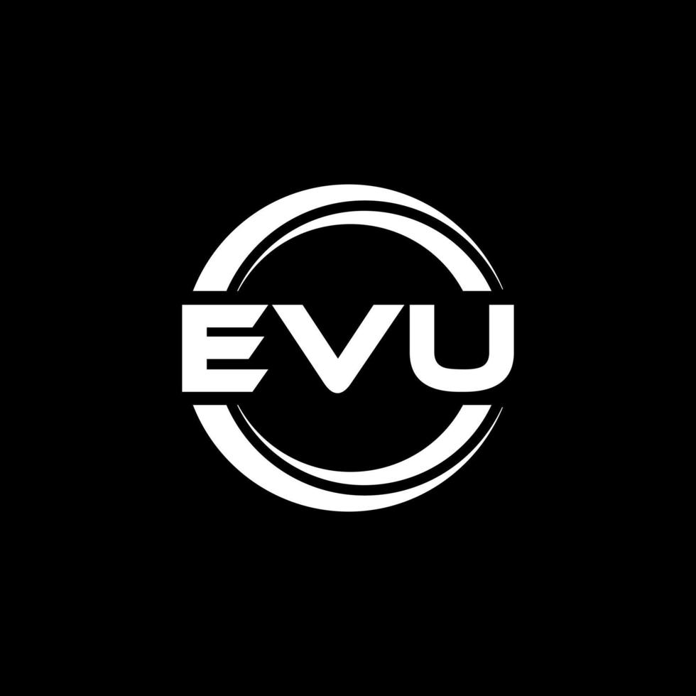 EVU letter logo design in illustration. Vector logo, calligraphy designs for logo, Poster, Invitation, etc.