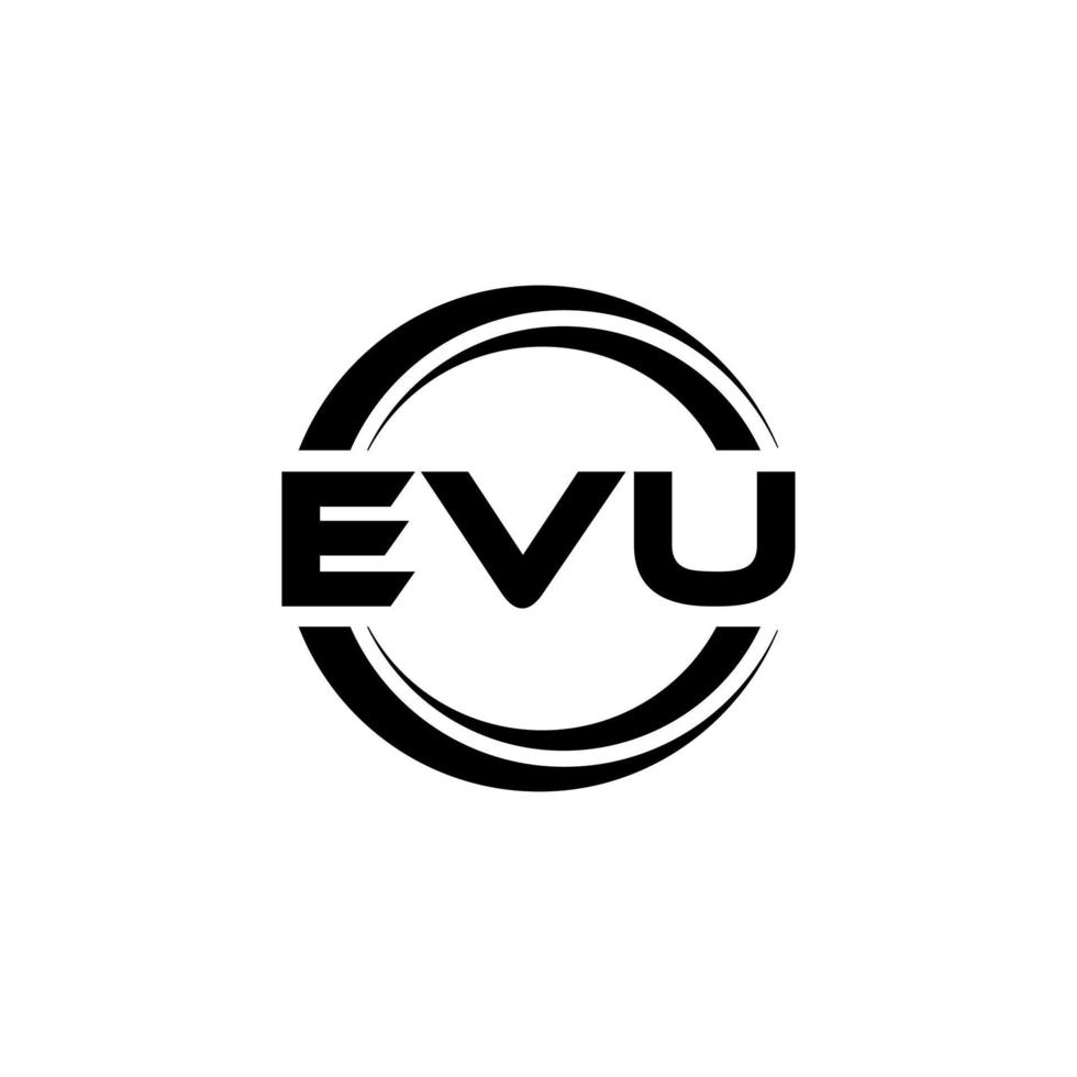 EVU letter logo design in illustration. Vector logo, calligraphy designs for logo, Poster, Invitation, etc.